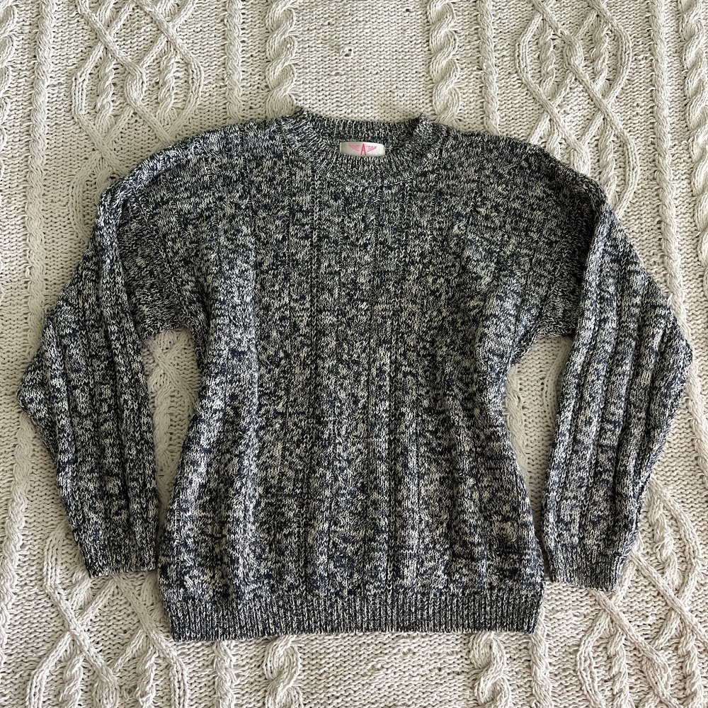 Navy Blue White Vintage 90s y2k Sweater